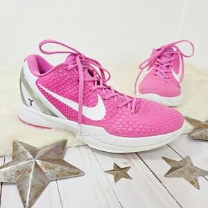 Nike Kobe 6 Kay Yow Think Pink Sneakers Pink Ribbon Men's Size 10.5 *Thrashed*